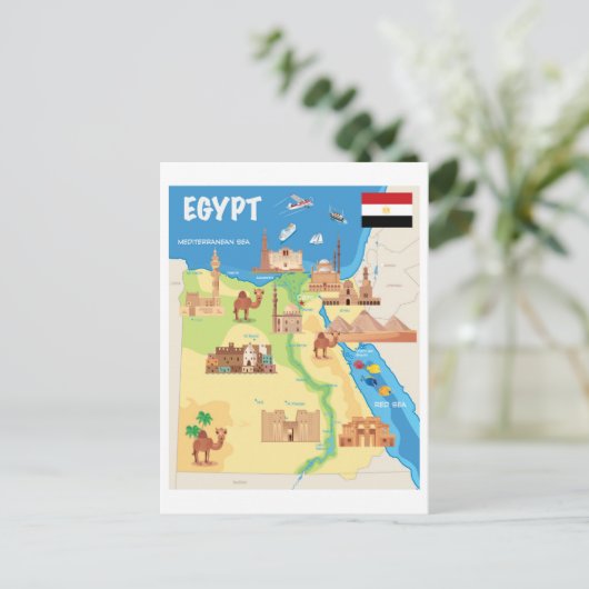 Een kaart van de Cartoon van Egypte (Staand voorkant)