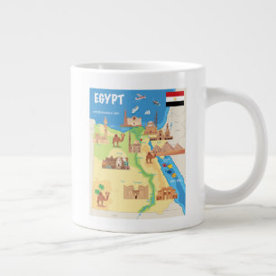 Een kaart van de Cartoon van Egypte Grote Koffiekop