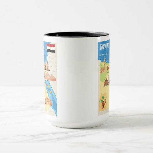 Een kaart van de Cartoon van Egypte Mok (Midden)