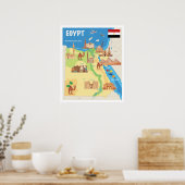 Een kaart van de Cartoon van Egypte Poster (Keuken)