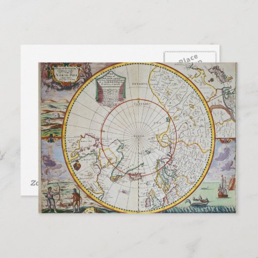 Een kaart van de Noordpool (Voorkant / Achterkant)