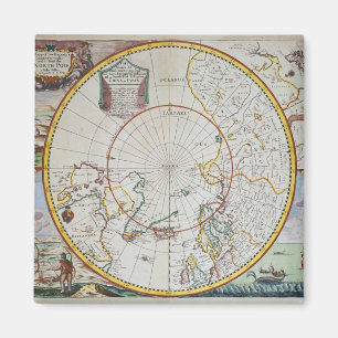 Een kaart van de Noordpool Magneet