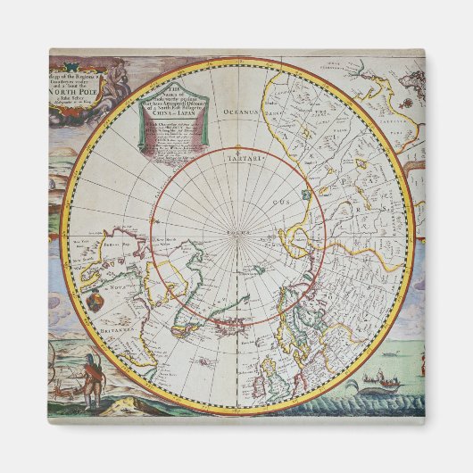 Een kaart van de Noordpool Magneet (Voorkant)