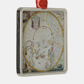 Een kaart van de Noordpool Metalen Ornament (Rechts)