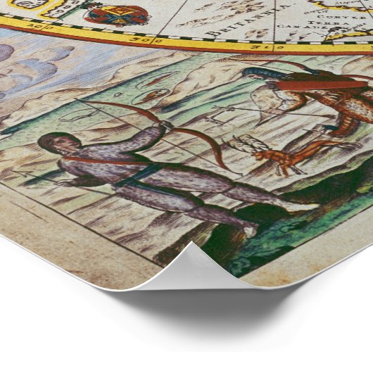 Een kaart van de Noordpool Poster (Hoek)