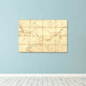 Een kaart van de provincie Upper Canada Canvas Afdruk (Insitu (Houten vloer))