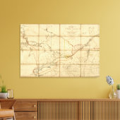 Een kaart van de provincie Upper Canada Canvas Afdruk (Insitu (Woonkamer))