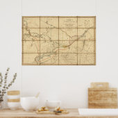 Een kaart van de provincie Upper Canada Poster (Keuken)