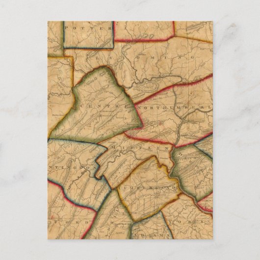 een kaart van de staat Pennsylvania (Voorkant)