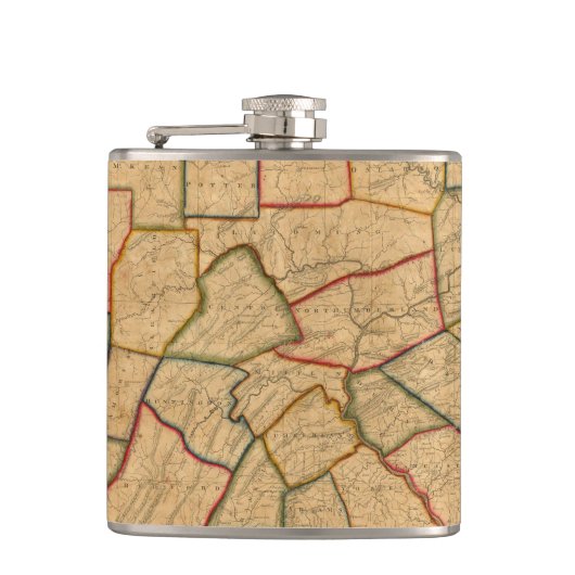 een kaart van de staat Pennsylvania Heupfles (Voorkant)