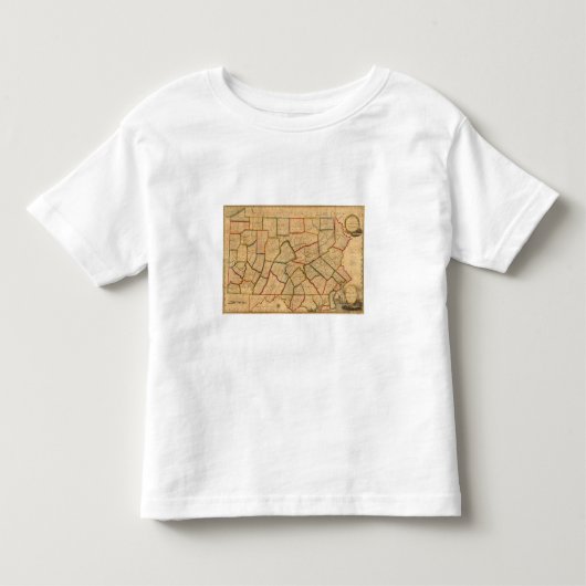 een kaart van de staat Pennsylvania Kinder Shirts (Voorkant)