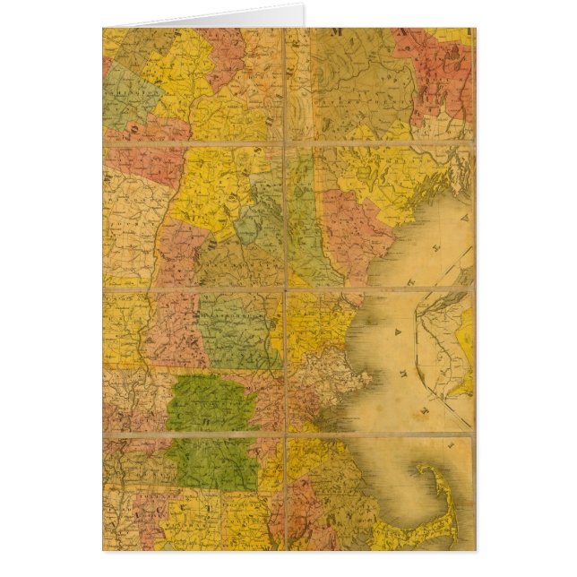 Een kaart van de staten van New England (Voorkant)