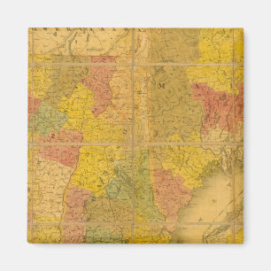 Een kaart van de staten van New England Magneet