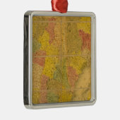 Een kaart van de staten van New England Metalen Ornament (Rechts)