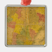 Een kaart van de staten van New England Metalen Ornament (Voorkant)