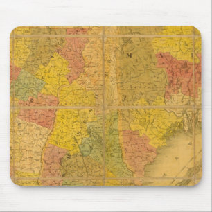 Een kaart van de staten van New England Muismat