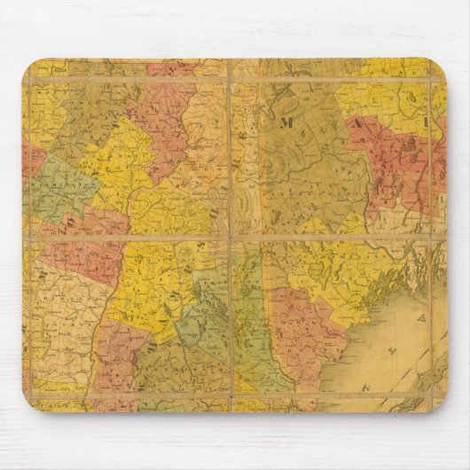 Een kaart van de staten van New England Muismat (Voorkant)