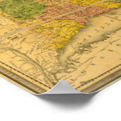 Een kaart van de staten van New England Poster (Hoek)