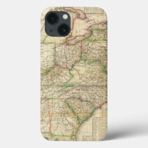 Een kaart van de wegen, kanalen en stoomplaat iPhone 13 hoesje