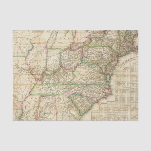 Een kaart van de wegen, kanalen en stoomplaat tissuepapier (Voorkant)