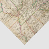 Een kaart van de wegen, kanalen en stoomplaat tissuepapier (Detail)