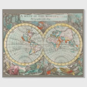 Een kaart van de wereld cadeaupapier (Vlak)