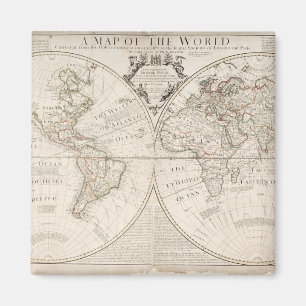 Een kaart van de wereld magneet