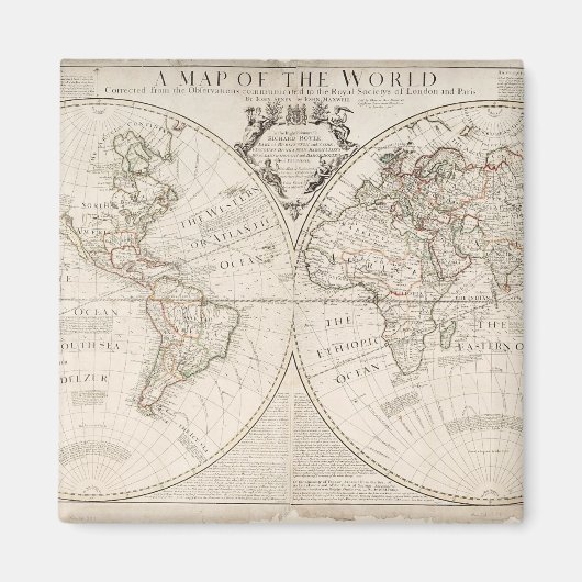 Een kaart van de wereld magneet (Voorkant)