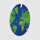 Een kaart van de wereld. ornament (voorkant)
