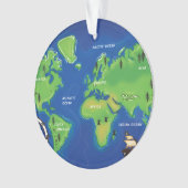 Een kaart van de wereld. ornament (voorkant)