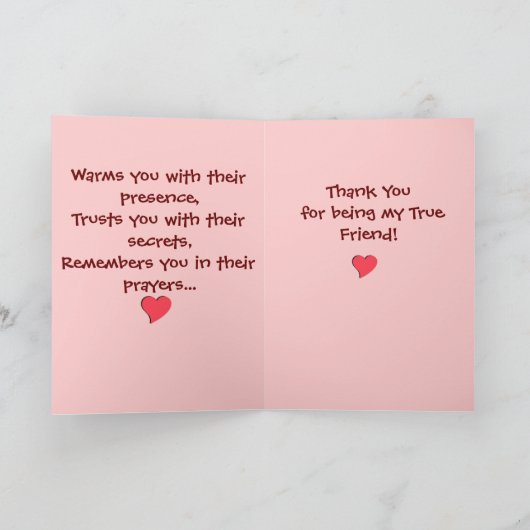 Een kaart van een echte vriend (Binnen)