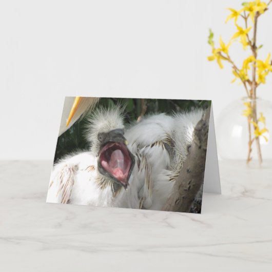 Een Kaart van een vogelgeboorte (Gele Bloem)