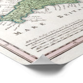 Een kaart van Engeland | 1760 Poster (Hoek)