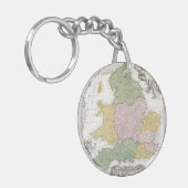 Een kaart van Engeland | 1760 Sleutelhanger (Voorkant Links)