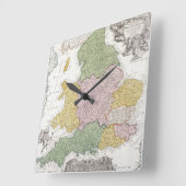 Een kaart van Engeland | 1760 Vierkante Klok (Hoek)