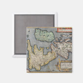 Een kaart van Groot-Brittannië | 1587 Magneet (Voorkant / Achterkant)