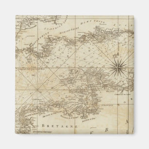 Een kaart van het Britse Kanaal Magneet