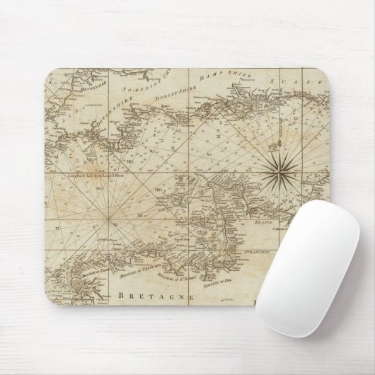 Een kaart van het Britse Kanaal Muismat (Met muis)