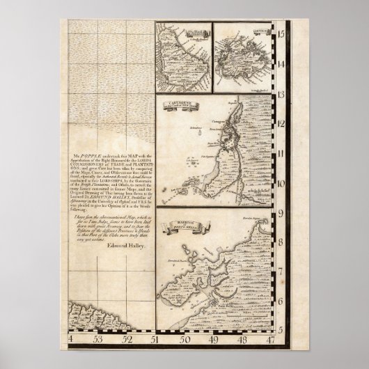 Een kaart van het Britse Rijk in Amerika — Blad 20 Poster (Voorkant)