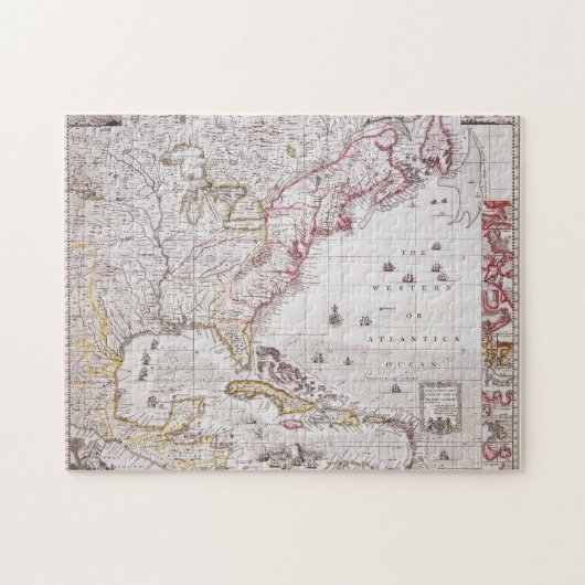 Een kaart van het Britse Rijk in Amerika Legpuzzel (Horizontaal)