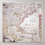 Een kaart van het Britse Rijk in Amerika Poster (Voorkant)