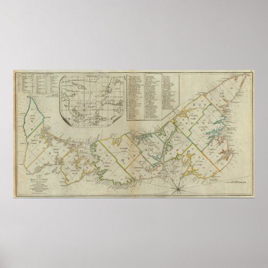 Een kaart van het eiland St. John Poster (Voorkant)