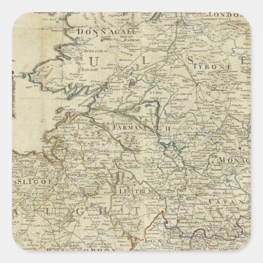 Een kaart van het noordelijke deel van het Koninkr Vierkante Sticker (Voorkant)