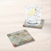 Een kaart van het WereldSierkussen Kartonnen Onderzetters (Insitu)