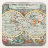 Een kaart van het WereldSierkussen Kartonnen Onderzetters (Voorkant)