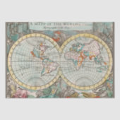 Een kaart van het wereldweefseldocument tissuepapier (Voorkant)