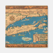 Een kaart van Long Island. Magneet (Voorkant)
