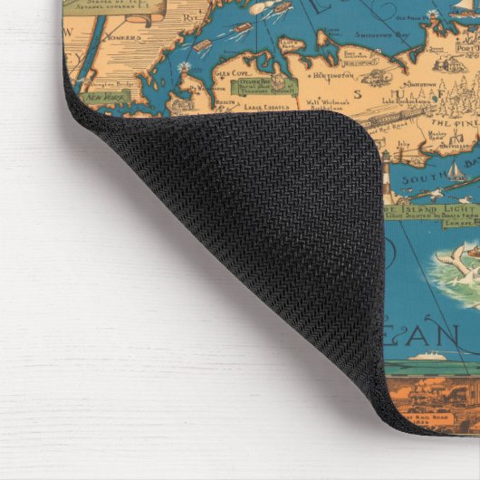 Een kaart van Long Island. Muismat (Hoek)