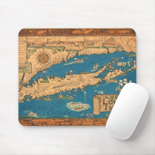 Een kaart van Long Island. Muismat (Met muis)