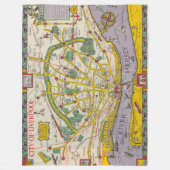 Een kaart van Merseyside, Liverpool Fleece Deken (Voorkant)